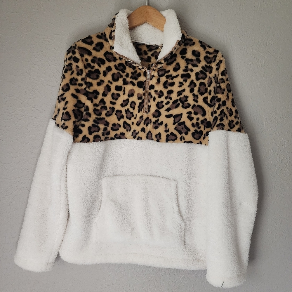 Leapord Cozy Jacket Cotton Womans‎ M